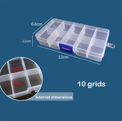15 Grids Transparent Plastic Storage Organizer Compartment Adjustable Container Box For Jewelry Button Rectangle Box Case
