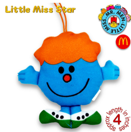 Mr Men Little Miss 2001 McDo Hanging Plushies Bag Charm Stuffed Toys M23