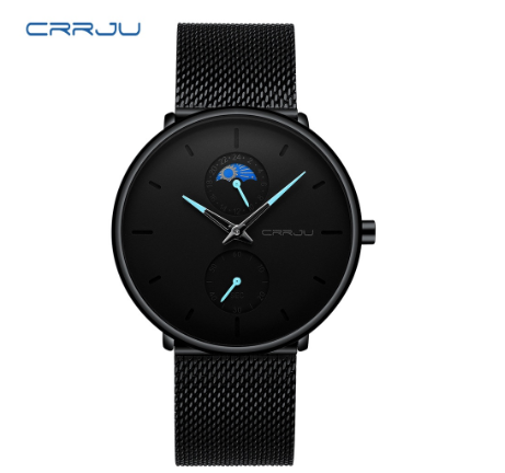 CRRJU Men's Watch Stainless Steel Casual Business Sports Quartz Waterproof 2162 XM No Box M03