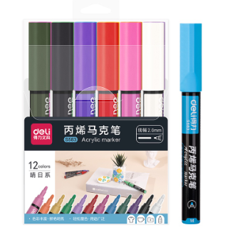 Deli S583 Acrylic Sketch Marker 12pcs/set [79S583]