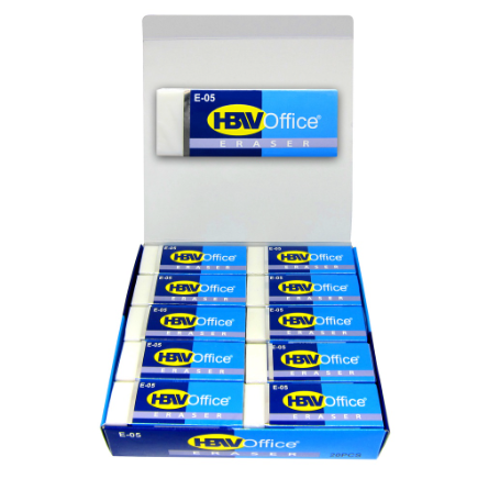 HBW Office White Eraser Xlarge Med Small