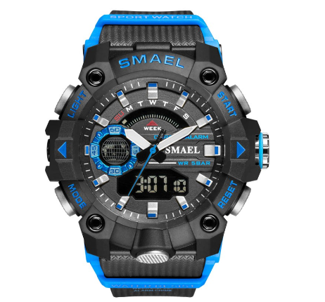 Smael 8040 Fashion Men's Sports Watch Top Brand Quartz 5Bar Waterproof LED Digital Relogio Masculino M2