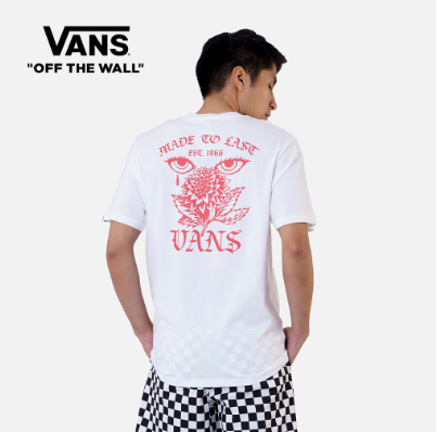 Vans Ever Lasting Short Sleeves White Cotton T-Shirt For Men
