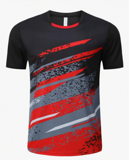 Men's Short Sleeve Sport T-Shirt, Quick Drying Badminton Top Jersey For Tennis Golf Bowling Soccer Running