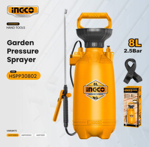 Ingco Water Sprayer 5L-8L Pressure Sprayer Handheld Garden Pump Sprayer HT2