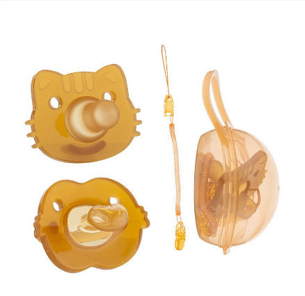 3 In 1 Portable Baby Pacifier Set Anti-drop Chain Nipple Box Silicone Teether Infant Newborn Holder