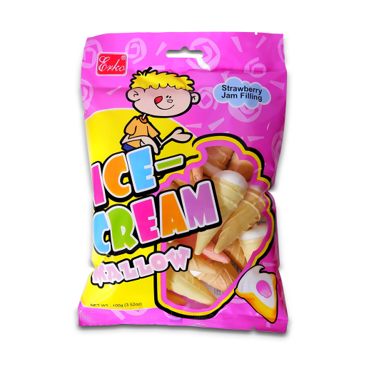 Erko Ice Cream Mallows with Strawberry Jam Filling 100g