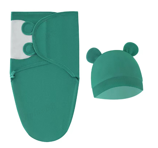 Newborn Baby Muslin Swaddle Blanket Hat Set Swaddle Bedding Wrap Blanket Baby Swaddling S27