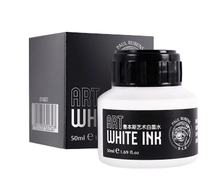 Paul Rubens Cartoonist White Ink 50 Ml for Dip Pen, Brush, Art Lettering, Highly Opaque White Ink for Highlights and Corrections