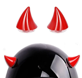 Motorcycle Helmet Devil Horn Motocross Full Face Road Helmet Decoration Car Accessories