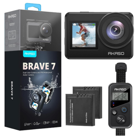 AKASO Brave 7 4K 30fps Sports Camera IPX 8 Waterproof Dual Touch Screens 20MP 40M waterproof Vlog Camera
