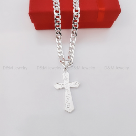 925 Silver Necklace Cross Design 20inches For Men