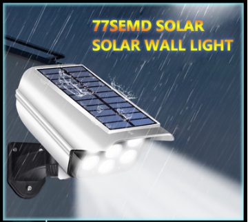 Solar Light Outdoor Lighting Solar Wall Light IP66 Waterproof 77 LED Human Body Induction Floodlight
