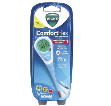 Vicks ComfortFlex Color Coded Digital Display Thermometer for Kids or Adults (V966USV2/V966USV3)