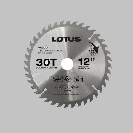 Lotus TCT Saw Blade 12" 30T (WOOD) LT12-30WSX - Cutting Tools