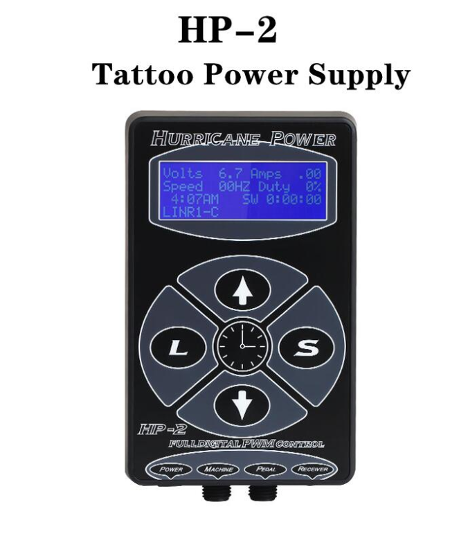 HP-2 Digital LCD Tattoo Power Supply Hurricane Rotary Tattoo Machine Tattoo Supplies Permanent Makeup Tattoo Power Supply