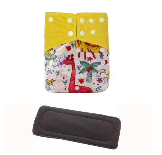 Cloth Diaper 1 Set With Bamboo Charcoal Inserts In Stocks D1