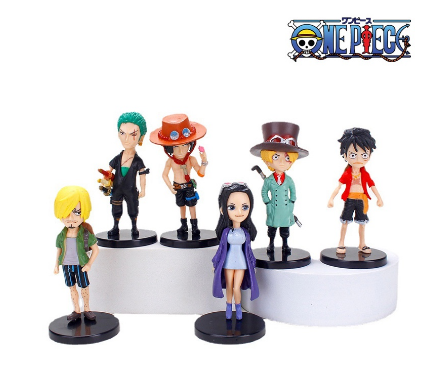 6pcs/Set One Piece Pirates Figures Set Cake Topper Luffy Nami Zoro Sanji Brook PVC Model Figure Dolls