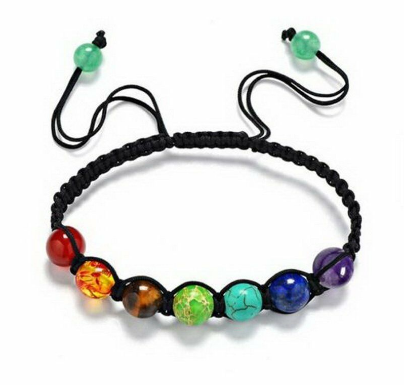 Gemstone Healing Chakra Bracelet Bangle Anxiety Natural Stone Stress Relief Reiki Yoga Women Jewelry