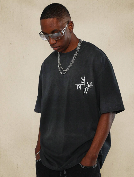 SUMWON Tee With Letter & Back Sunflower Graphic Print