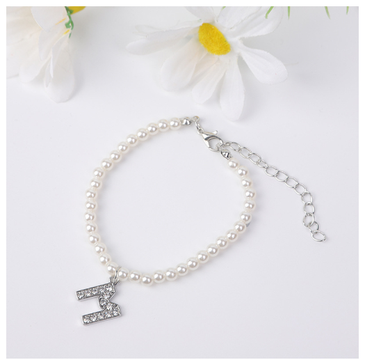 26 Letters Alphabet Initials Pearl Beaded Bracelet Bangle Women Jewelry Gift New