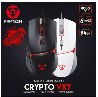 ORIGINAL FANTECH VX7 powerful mouse dpi 8000 Crypto RGB Gaming Mouse PINK SAKURA BLACK WHITE