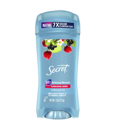 Secret Ph Balancing Minerals Refreshing Berry 48hr Clear Gel Deodorant 2.6 oz