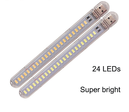 Portable Mini 5V USB LED Light 24 LEDs Indoor Table Desk Book Lamp Flashlight Night Light For Power