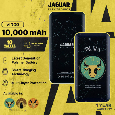 JAGUAR ELECTRONICS Astrology 1st Collection 10000mAh Power Bank Dual USB Output