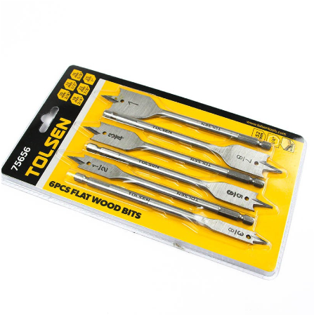 Tolsen 6pcs Flat Wood Bits Set (10mm - 25mm) 75656