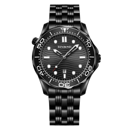 Binbond Men Business Steel Band Quartz Watch Rotating Dial Waterproof Unique Watch Men M6