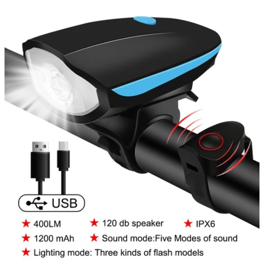 Multi-mode Bike Light with Horn Rechargeable Waterproof Night Light for Mountain Bike Flashlight BL5