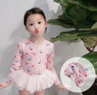 Children Swimsuit Girls Little Princess Cute One-Piece Skirt Baby Korean Girl New Style