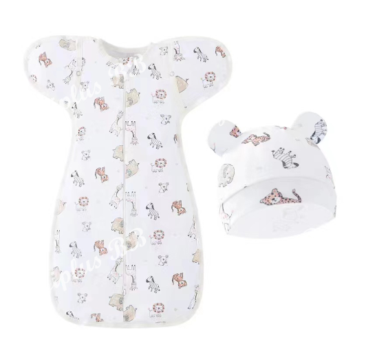 Muslim Swaddle Blanket Hat Set Swaddle Bedding Wrap Blanket Baby Swaddling Newborn Baby Swaddle D13