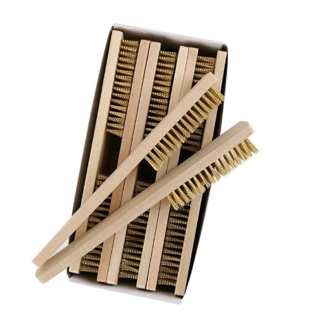 Steel Brush Wood Handle Copper Wire Brush
