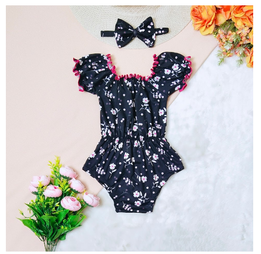 Candy Puffed Lettuce Baby Onesie with Turban 0-12 Months 6