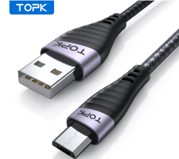 TOPK AN15 Micro USB Charger Cable Nylon Braided Fast Charger Cable for Huawei Samsung