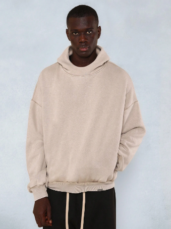 SUMWON Overhead Washed Mock Neck Hoodie