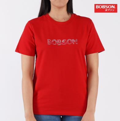 Bobson Japanese Ladies Basic Round Neck T Shirt for Women Trendy Fashion Loose Fit 112682 Red