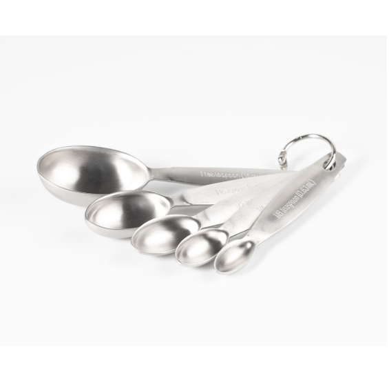 Famco 5-Piece Measuring Spoon Set Stainless Steel Dishwasher Safe Kitchen Baking Tool