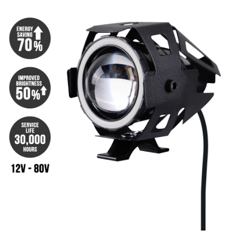 Motorcycle U7 Big Projector 18W with Blue Ring Light