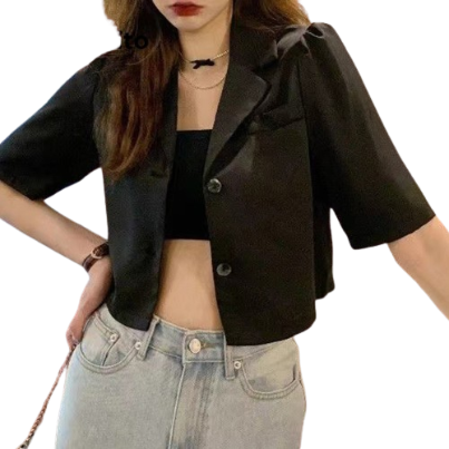 Lovito Women Casual Plain Button Blazer LNA46203