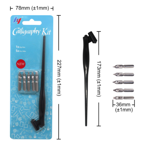 SeamiArt 5 Pcs. Pen Nib + 1 Pc. Pen Holder Set For Artist Anime Comic Calligraphy
