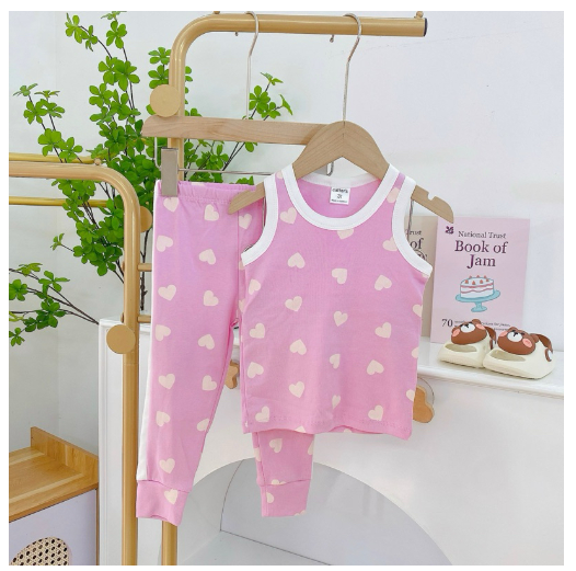 Mums Corner Baby Kids Girl Terno Sando and Pajama Girl Tank Top Pants Sleepwear Pantulog Pambahay C19
