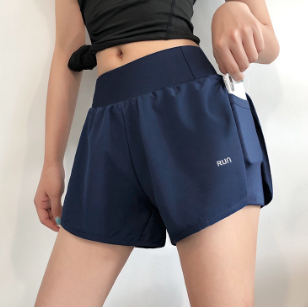 2in1 Sports Shorts Loose Casual Anti-Glare Pockets Quick-Drying Summer New Yoga Pants for Women 388