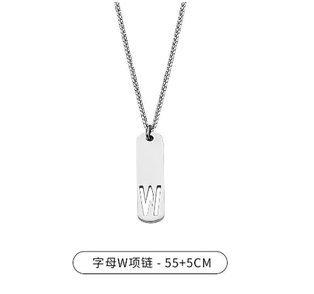Stainless Steel 26 English Alphabet Pendant Necklace Fashion Men's Letter Necklace Jewelry Wholesale W