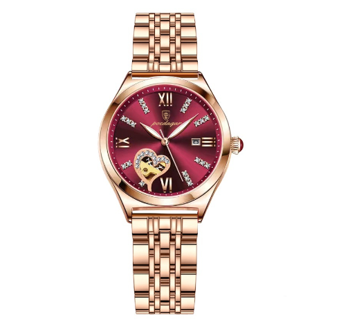 Binbond Original Luxury Stainless Steel Waterproof Luminous Ladies Watch Girls Fashion Calendar Female Wrist Watch F7