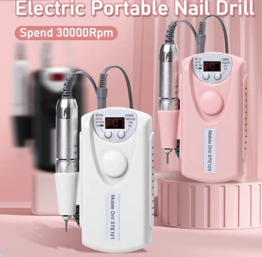 Nail Drill Electric USB Rechargeable Professional Nail Grinder 30000Rpm Nail Gel Polish Remover