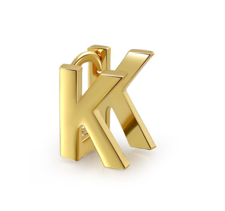 Unique Design Initial Letter Earrings 18K Gold Double Layer Letter Earrings Jewelry Single K