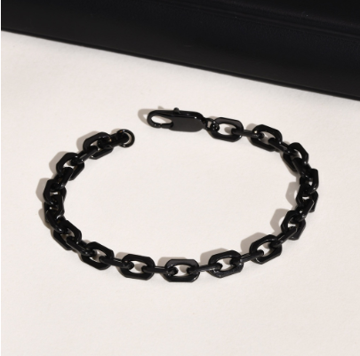 Men's Stainless Steel Crotch Chain Handmade Chain Black Bracelet